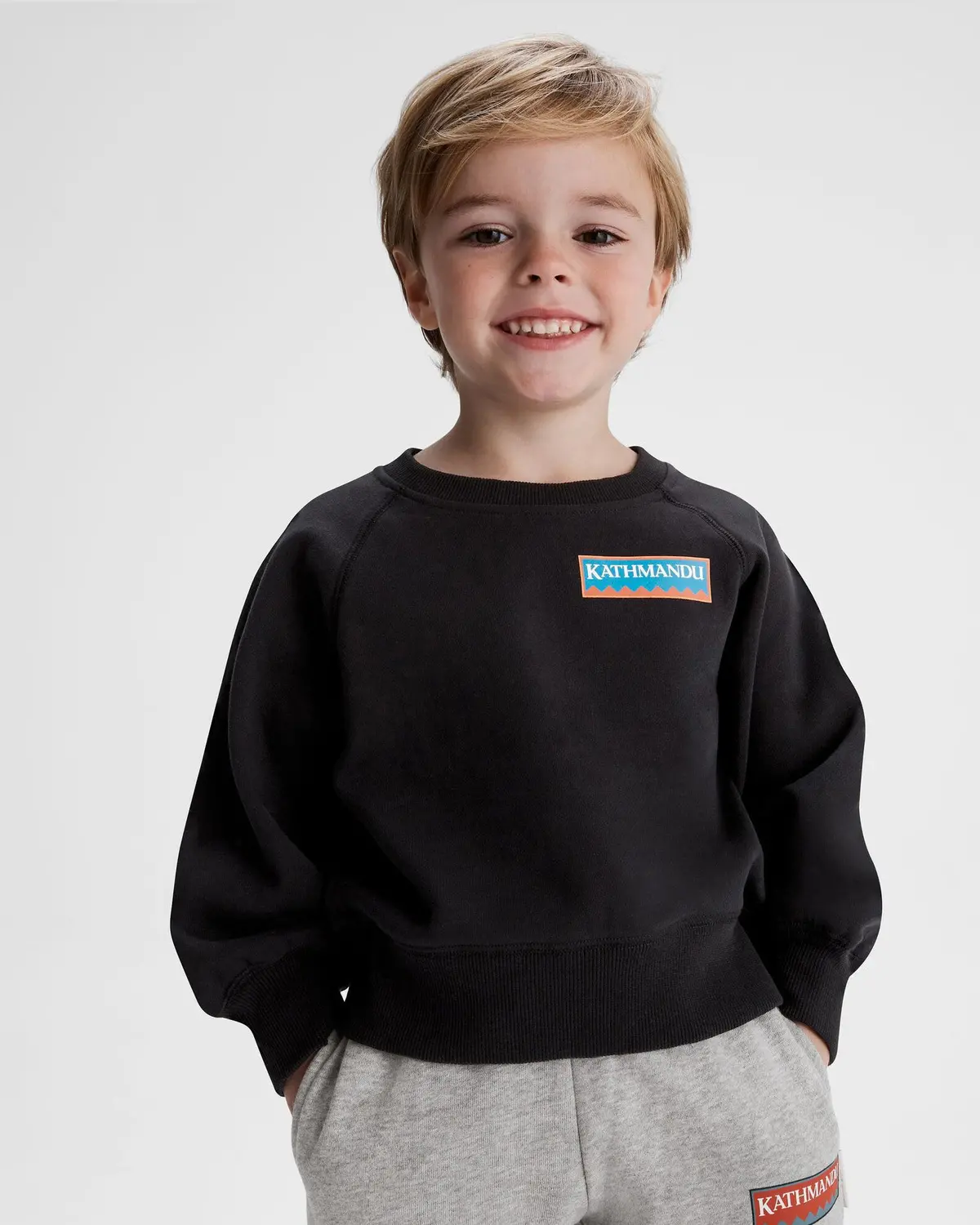 Kids' Heritage Logo Lt Bb Crew Sweatshirt - Black Stingray 1