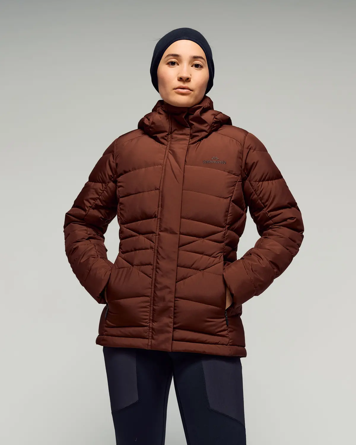 Women's Winterburn Hooded Down Jacket - Cocoa 1