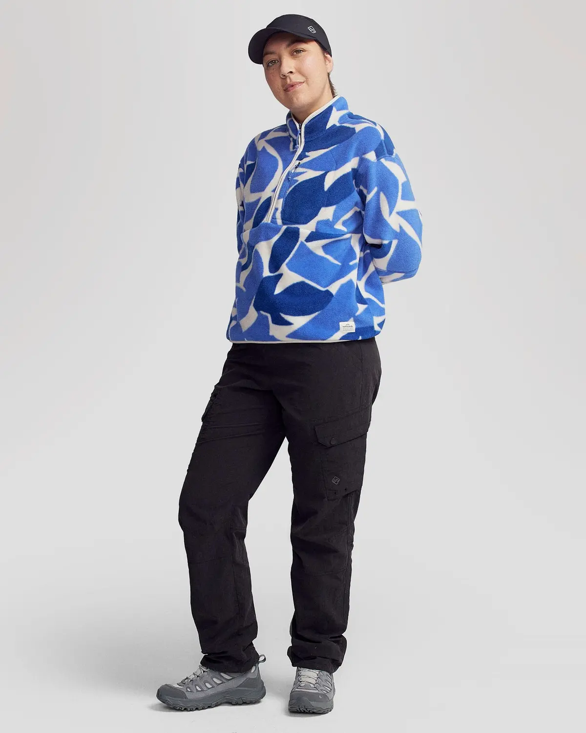 Wmns Trailhead Fleece 1/4 Zip Pullover - Dark Peri Forest Floor Print 6