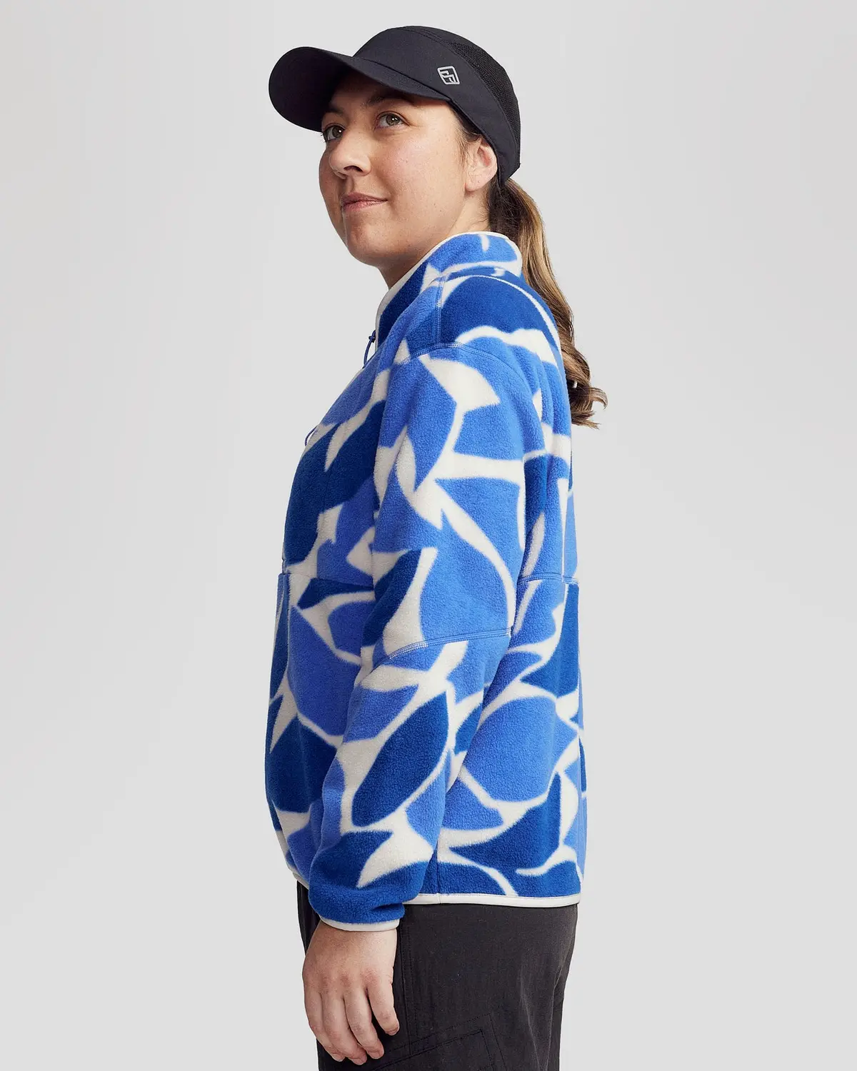 Wmns Trailhead Fleece 1/4 Zip Pullover - Dark Peri Forest Floor Print 4