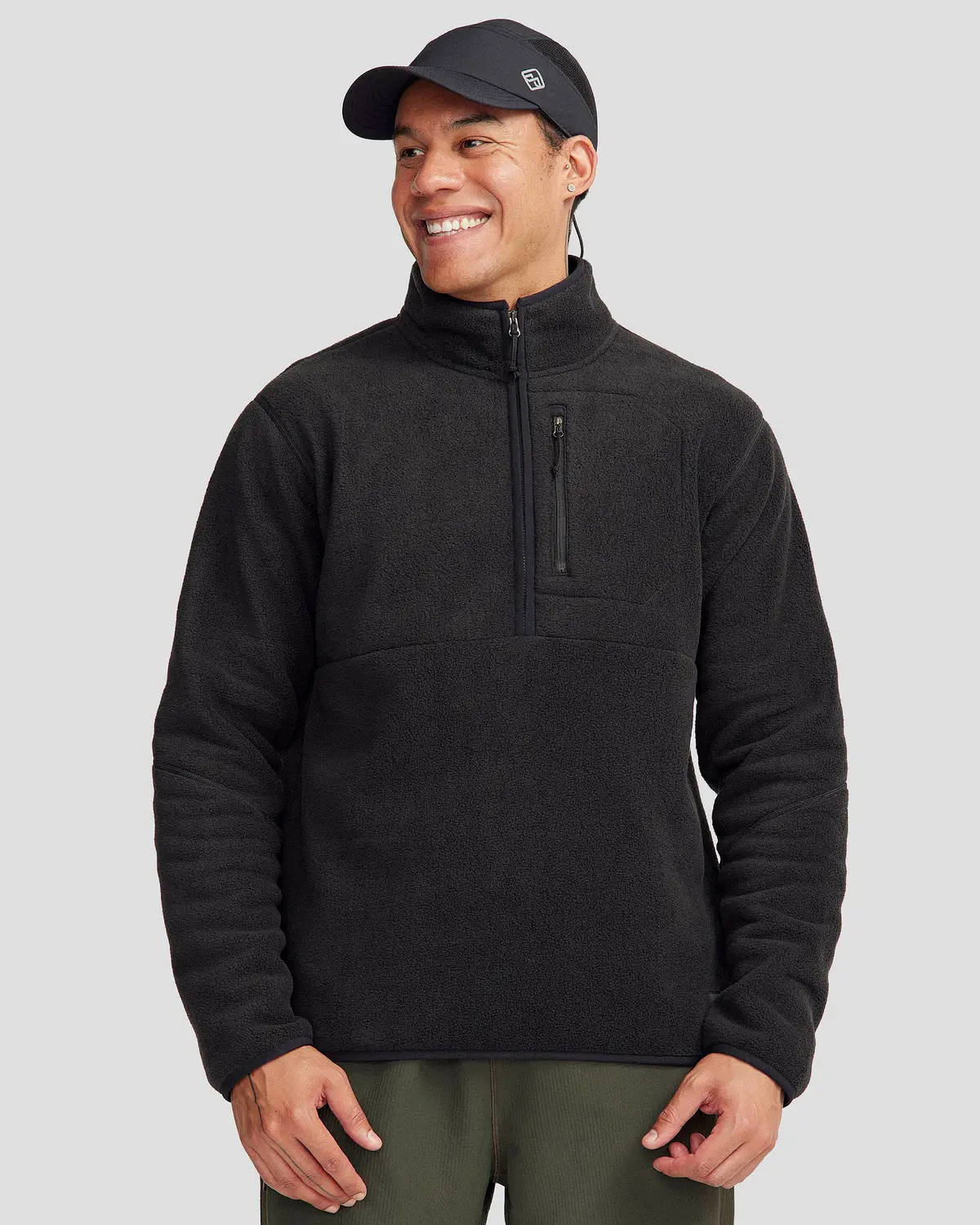 Men's Trailhead Fleece 1/4 Zip Pullover - Black Stingray 1