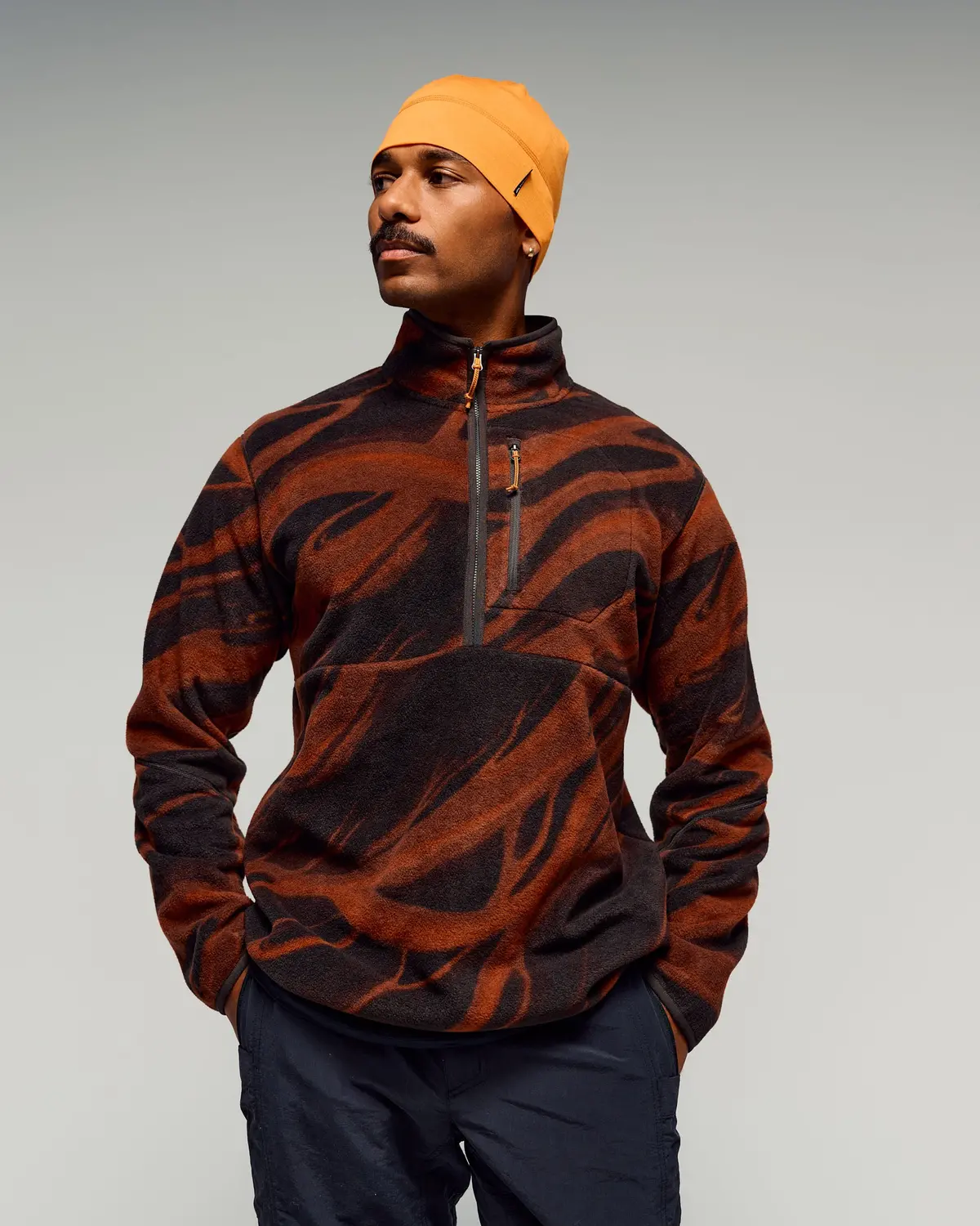 Men's Trailhead Fleece 1/4 Zip Pullover - Cocoa Braided River 1