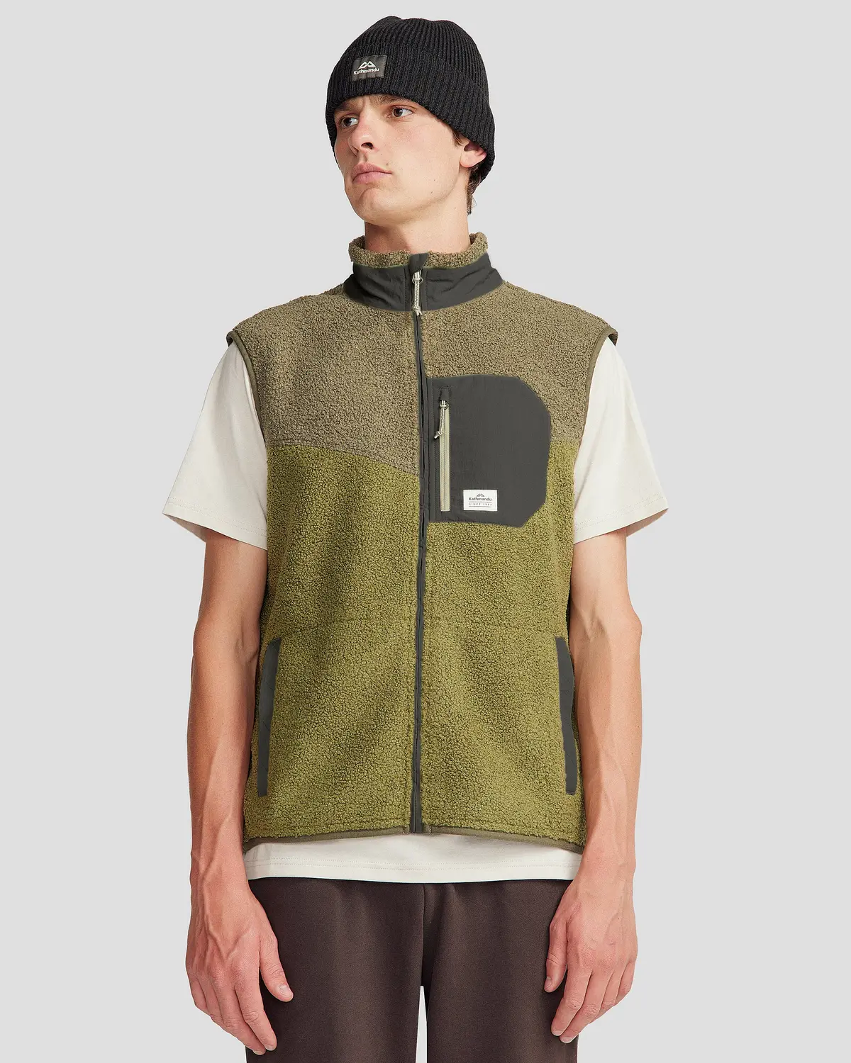 Co-Z High Pile Men's Vest - Light Moss/Dark Fern 1