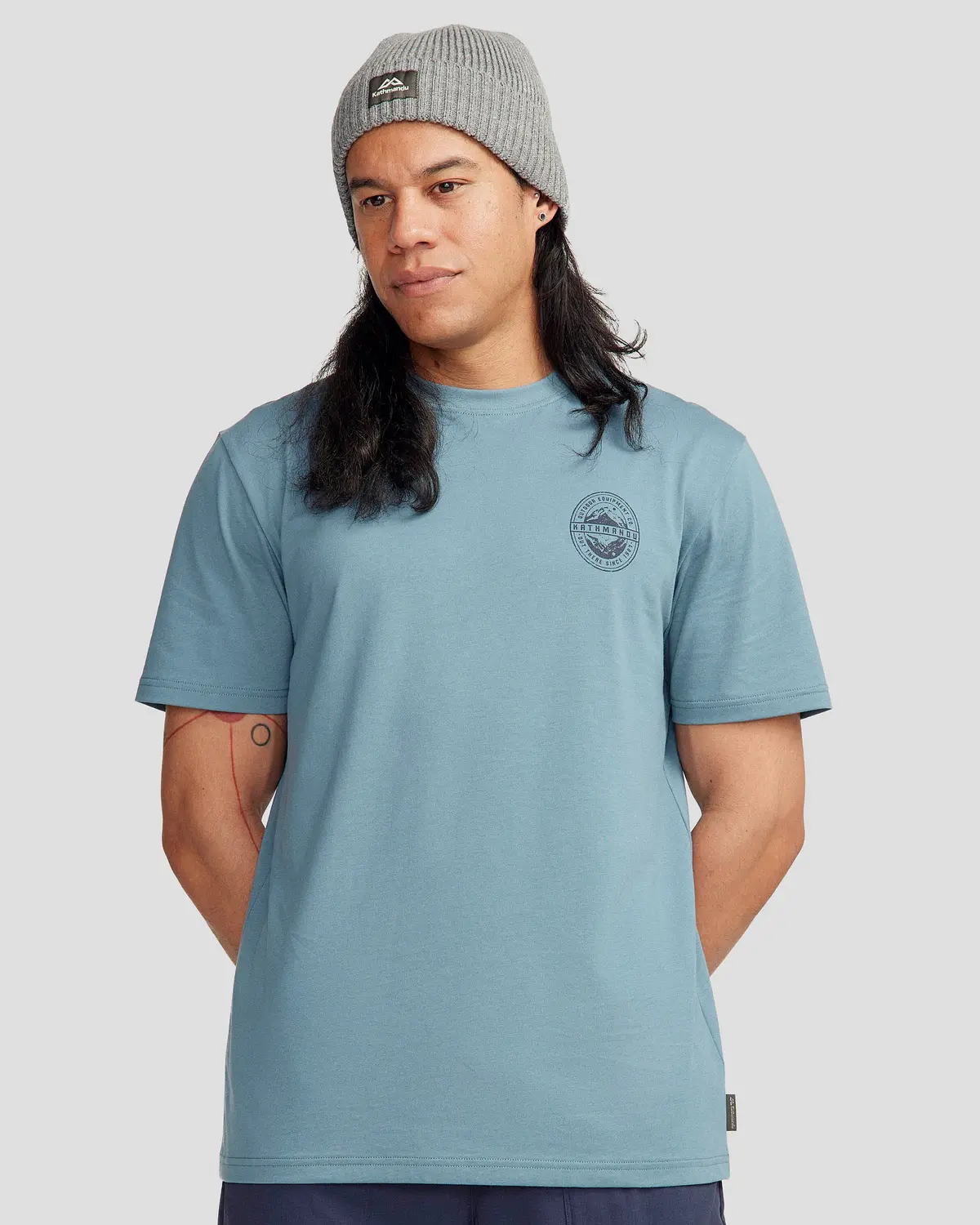 Men's Outdoor Equipment Co Organic Cotton T-Shirt - Washed Blue 1