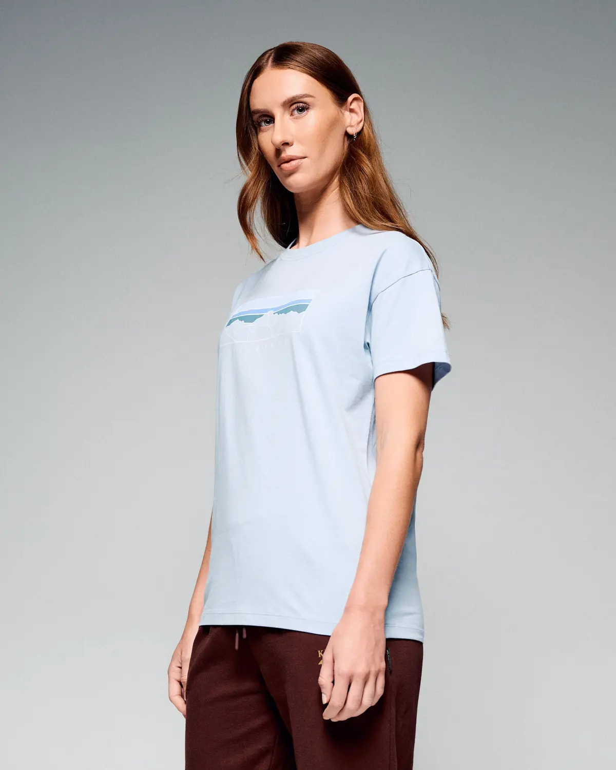 Women's Mountain Sunset Organic Cotton T-Shirt - Tech Blue 2
