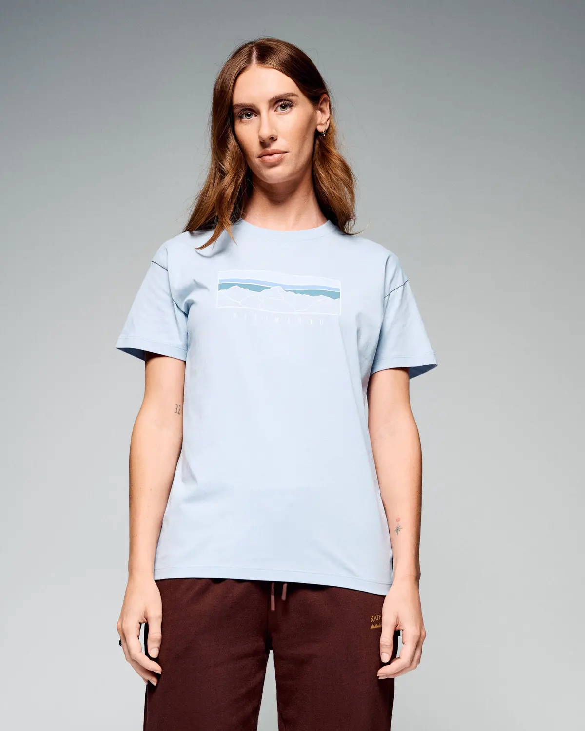 Women's Mountain Sunset Organic Cotton T-Shirt - Tech Blue 3