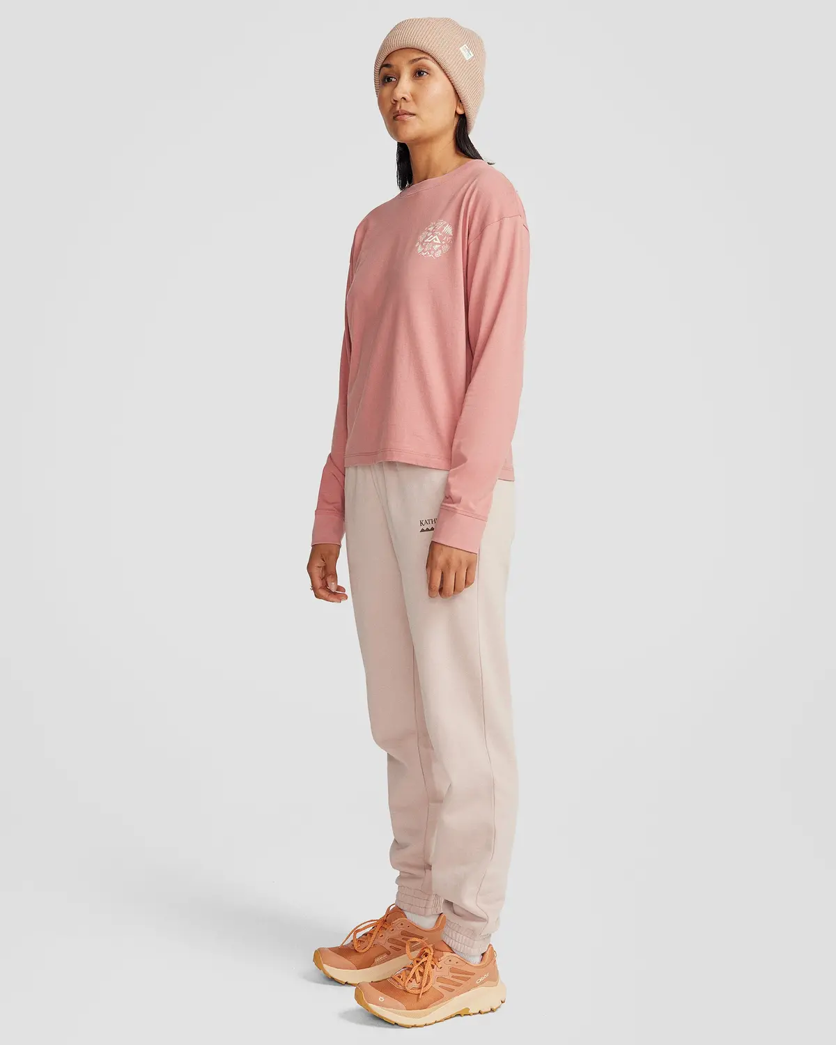 Women's Nature Icons Organic Cotton Long Sleeve T-Shirt - Light Clay 2