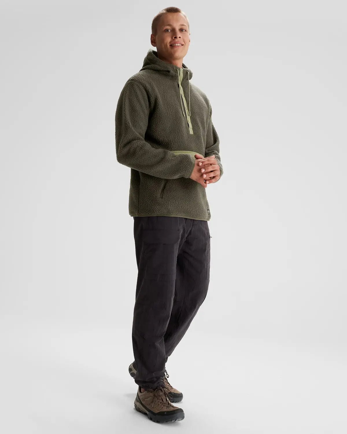 Men's Co-Z High Pile Hooded Pullover  - Dark Moss 1