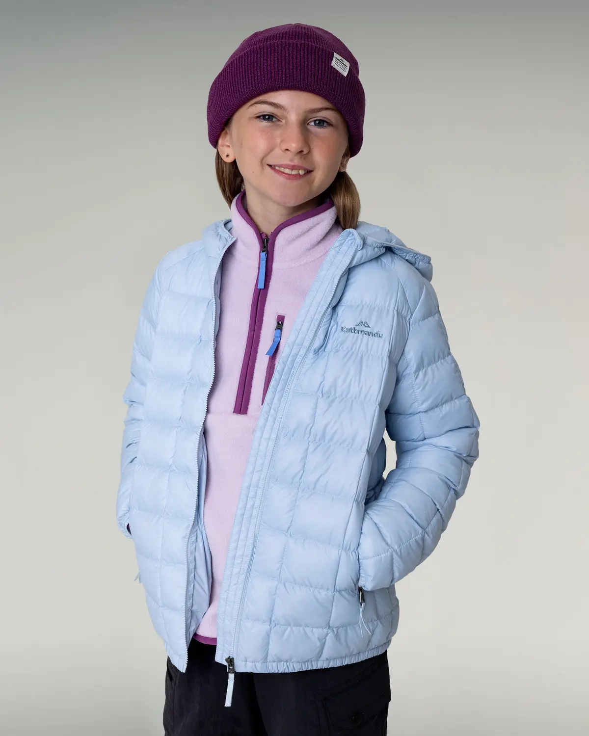 Kids' Heli Insulated Hooded Jacket - Bluebird 1