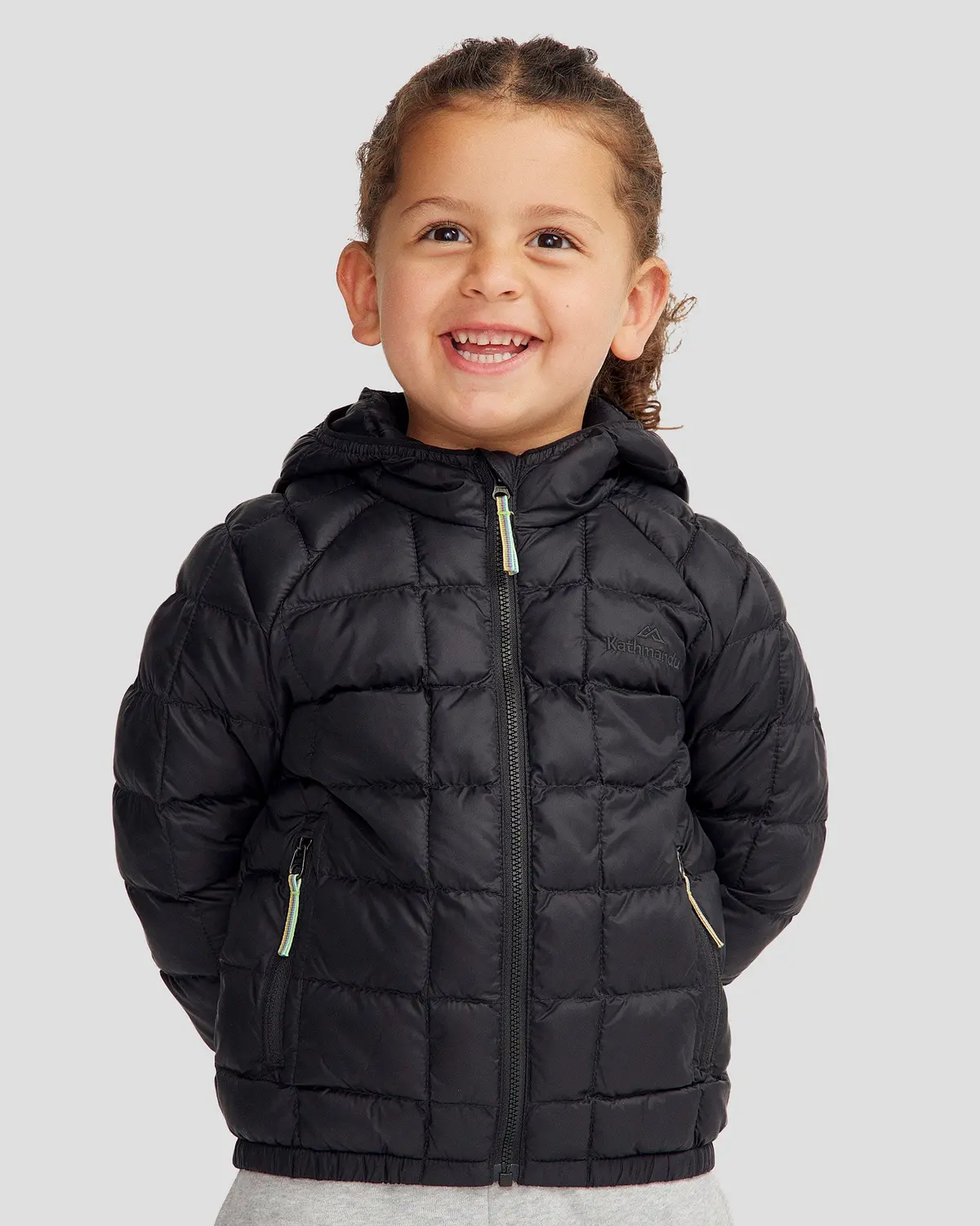 Kids' Heli Insulated Hooded Jacket - Black Stingray 1