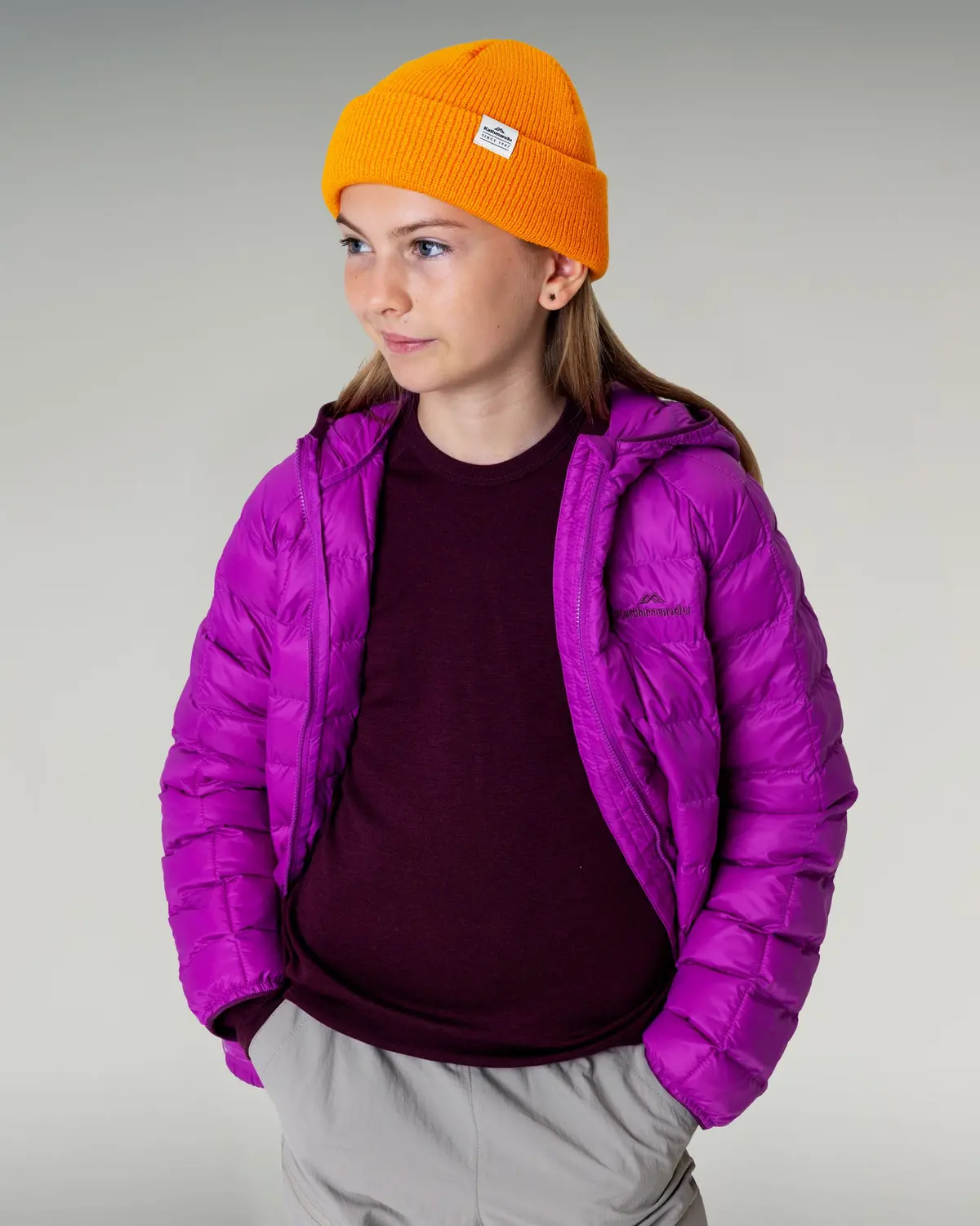 Kids' Heli Insulated Hooded Jacket - Vivid Purple 1