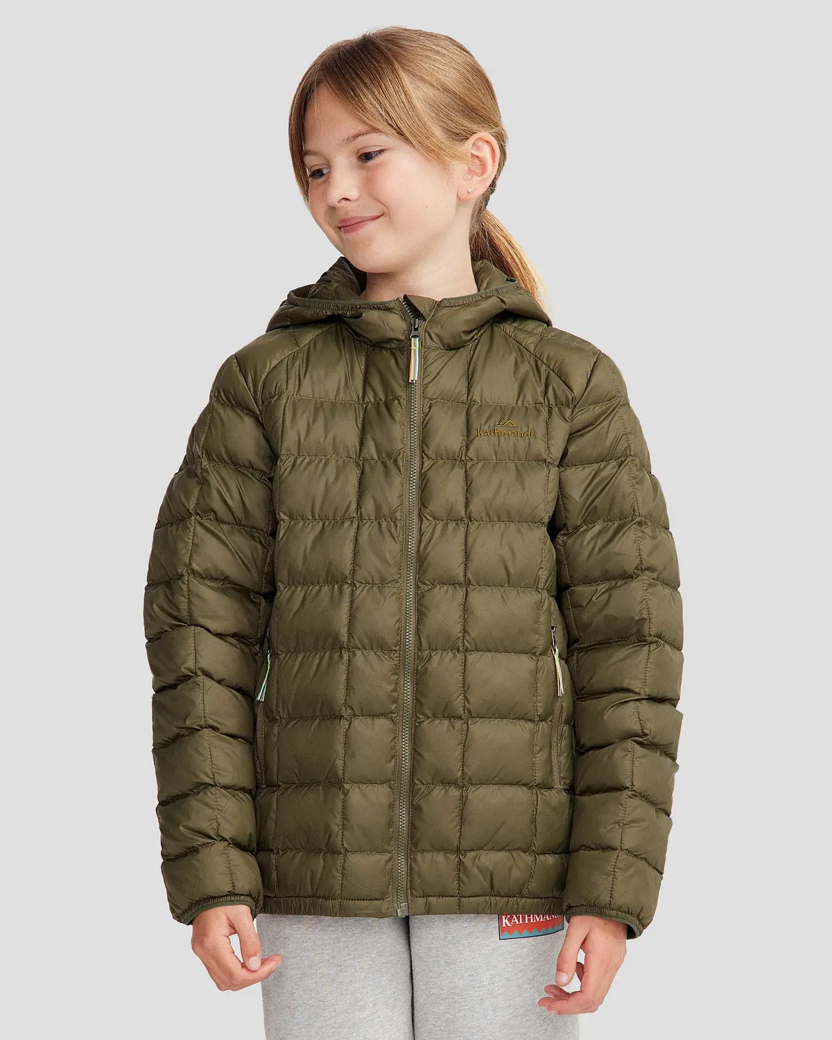 Youth Heli Insulated Hooded Jacket - Light Moss 1