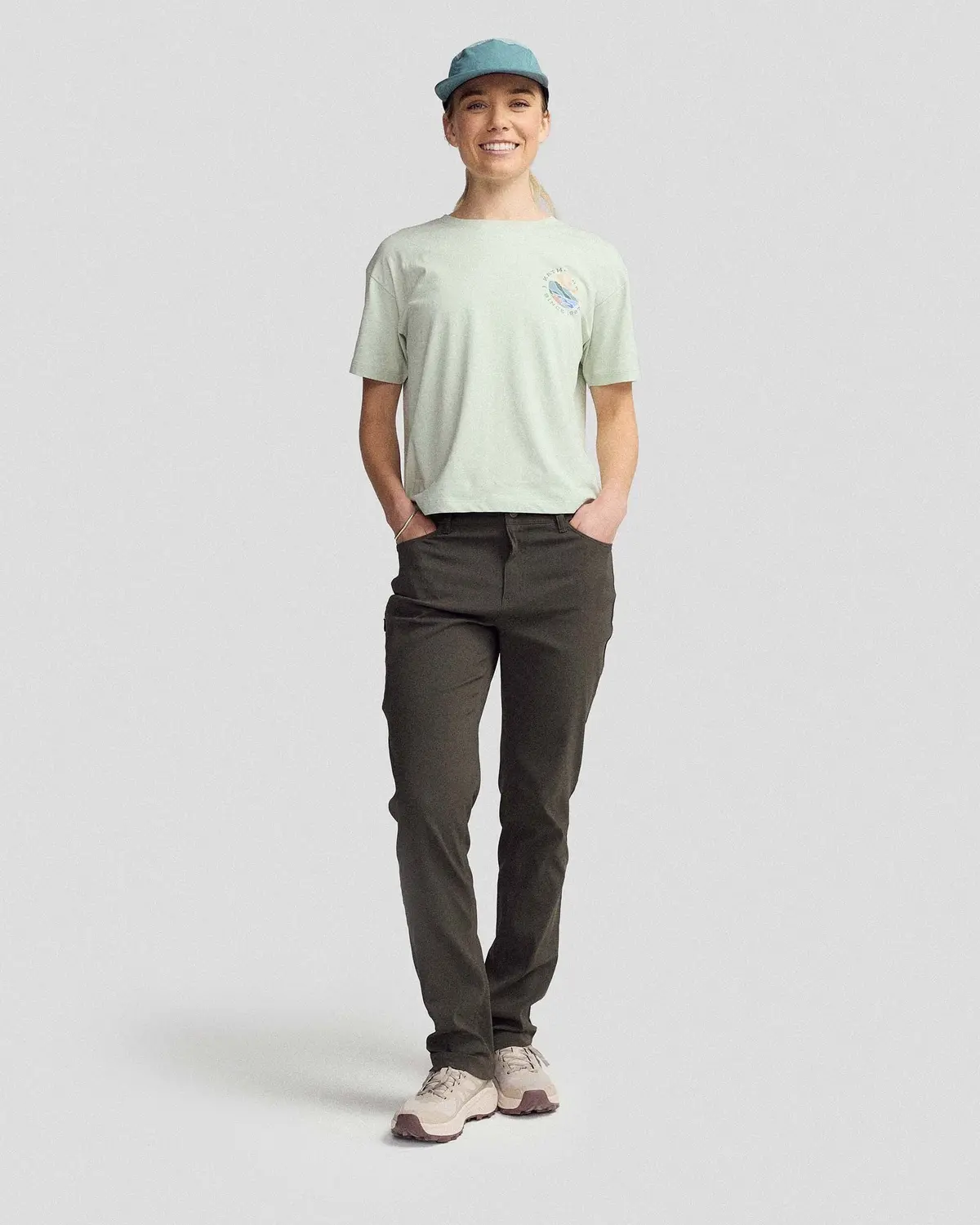 Women's Sunburst Logo Organic Cotton S/S Tee - Light Sage 1