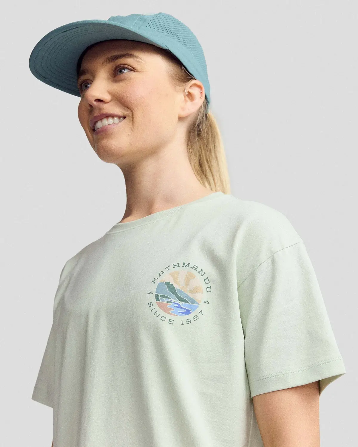 Women's Sunburst Logo Organic Cotton S/S Tee - Light Sage 4