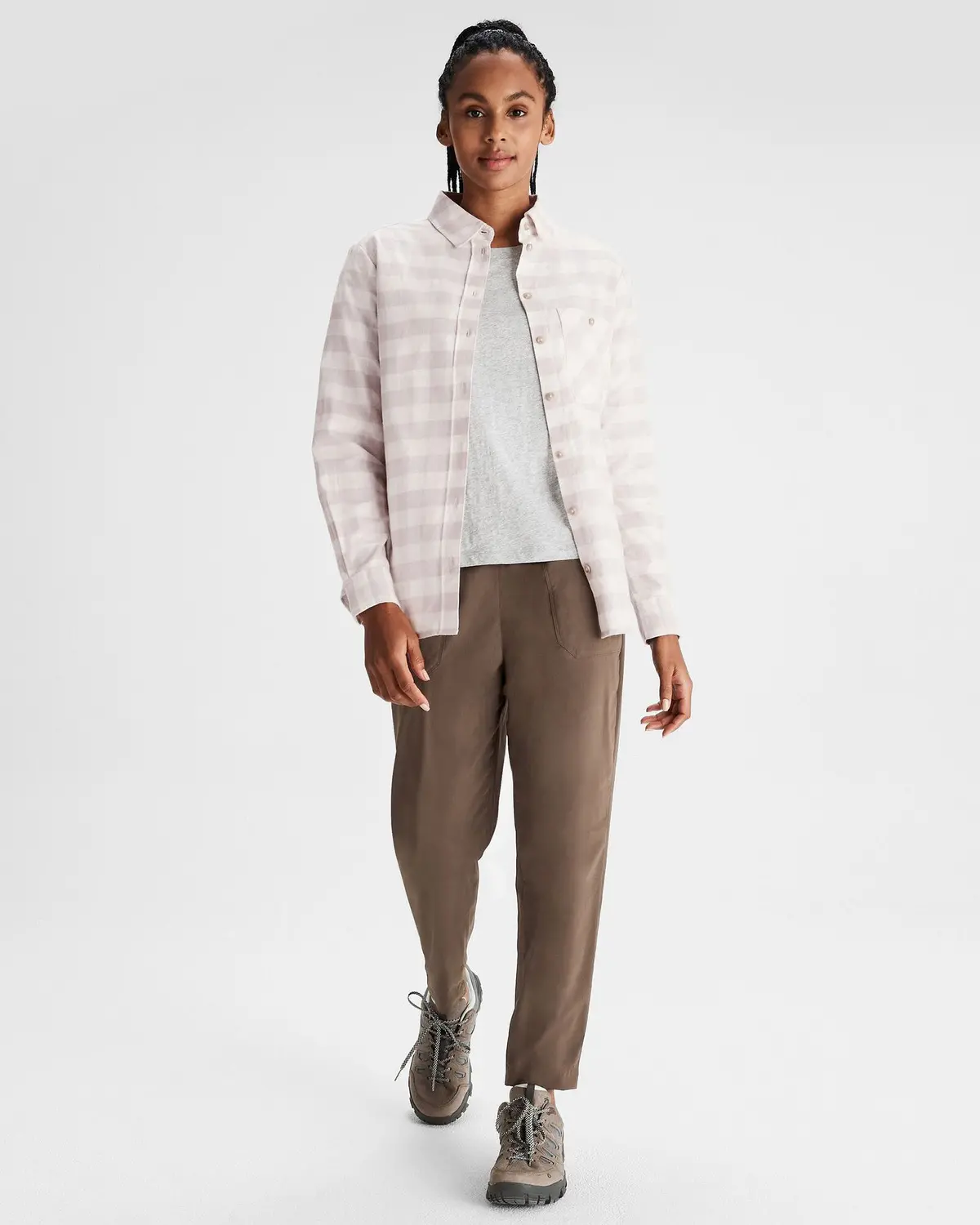 Women's Fyfe Flannel Shirt - Dove Gingham 1
