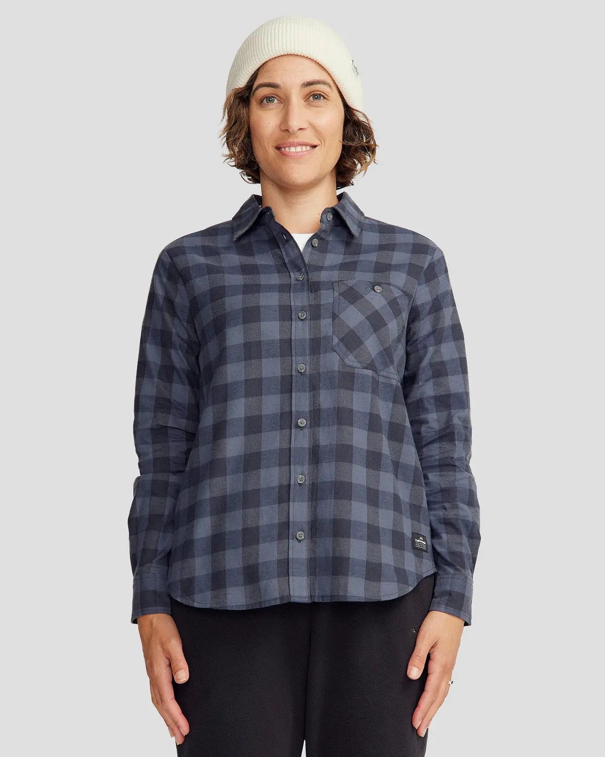 Women's Fyfe Flannel Shirt - Mid Navy Gingham 1