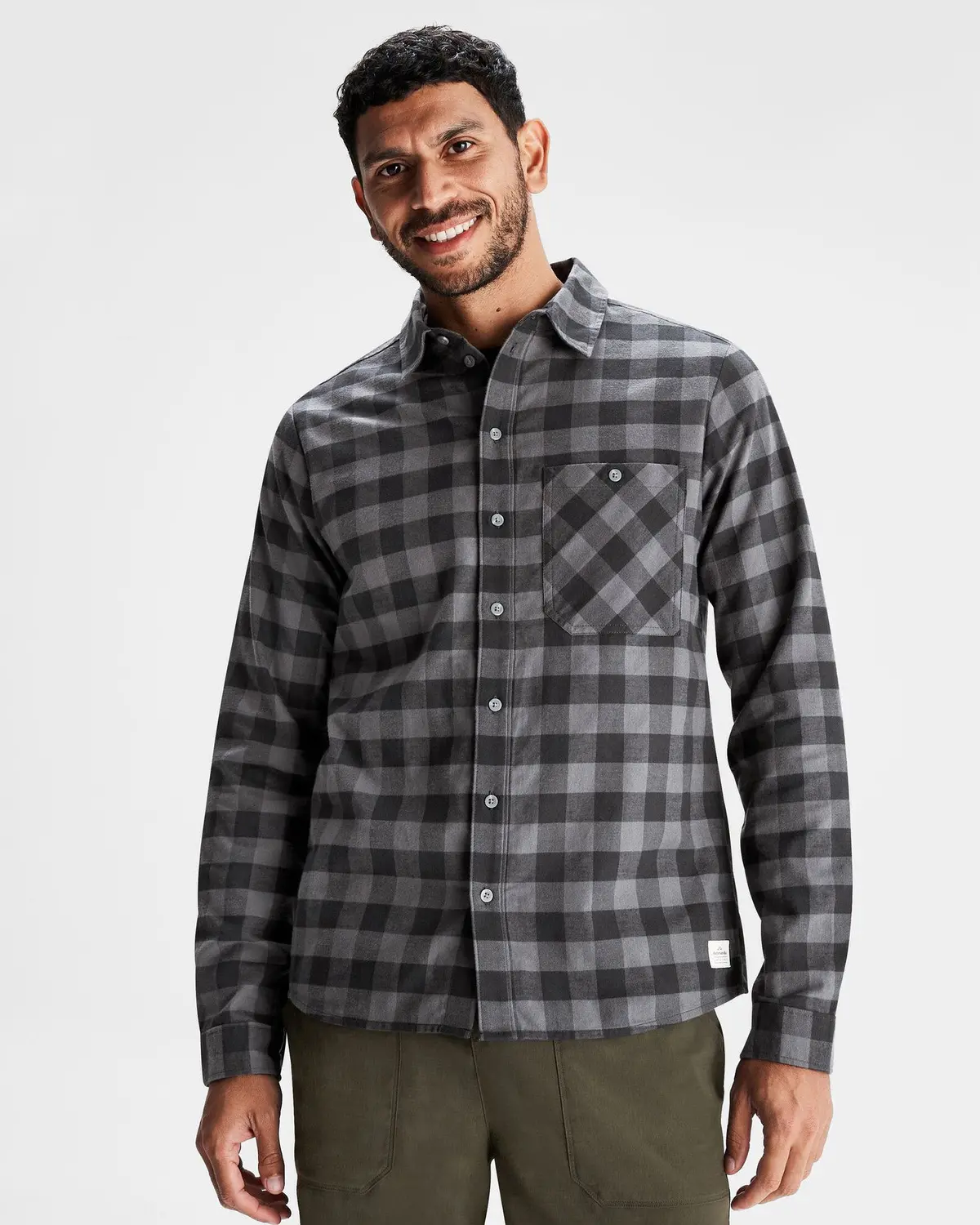 Men's Fyfe Flannel Shirt - Shale Gingham 1