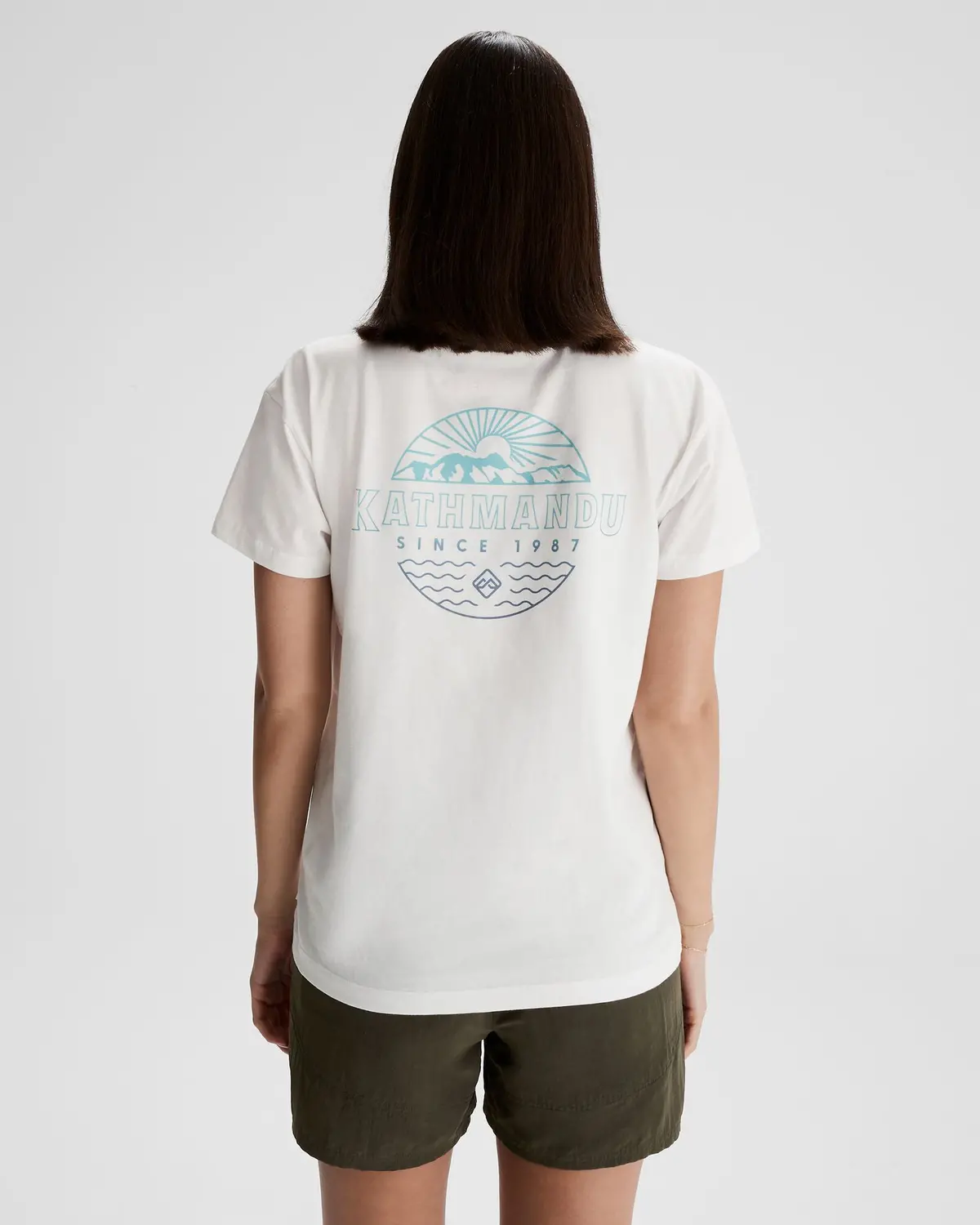 Women's Kathmandu Logo Faded Organic Cotton T-Shirt - White 3