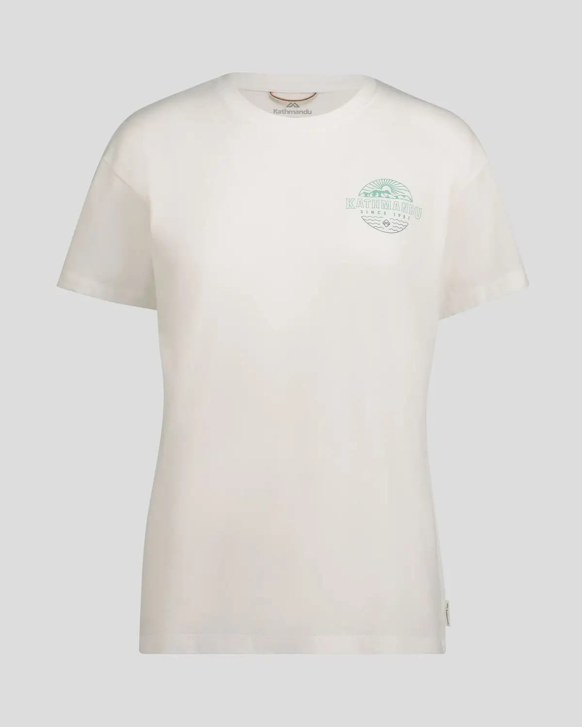 Women's Kathmandu Logo Faded Organic Cotton T-Shirt - White 4