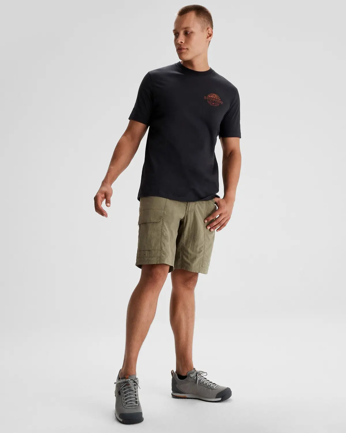Men's Kathmandu Logo Faded Organic Cotton T-Shirt - Black 2