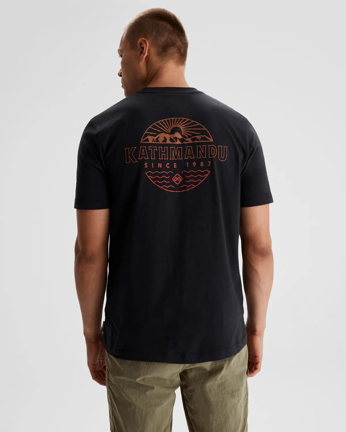 Men's Kathmandu Logo Faded Organic Cotton T-Shirt - Black 3