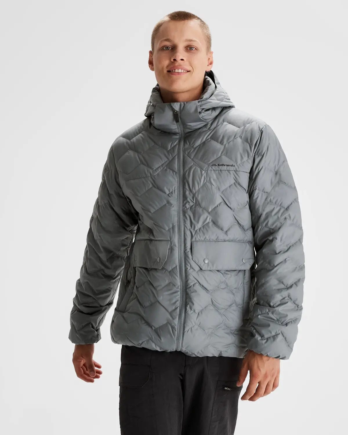Men's Any Time Down Hooded Parka Jacket  - Moon 1