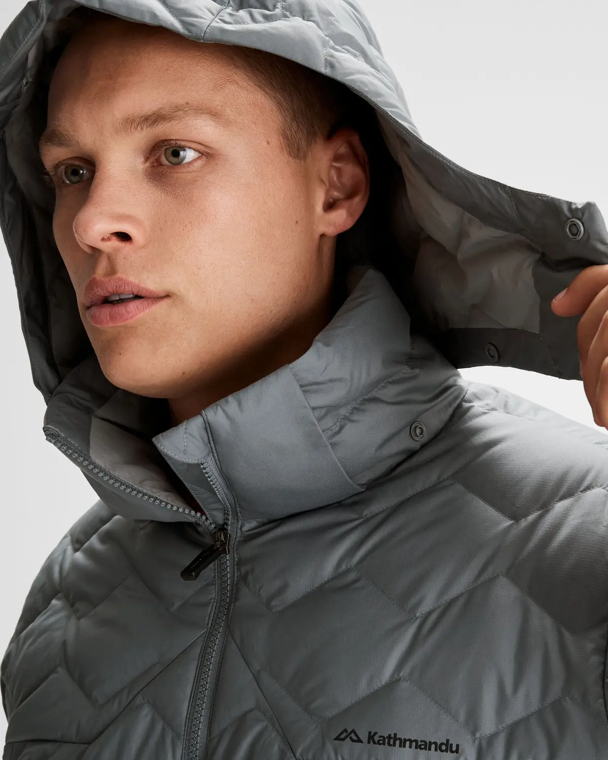 Men's Any Time Down Hooded Parka Jacket  - Moon 5