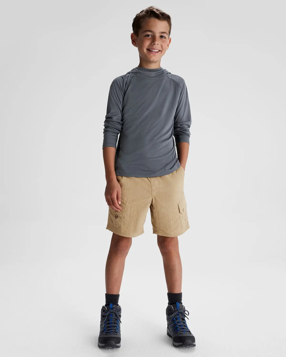 Boys' Evry-Day Cargo Shorts - Olive Grey 2