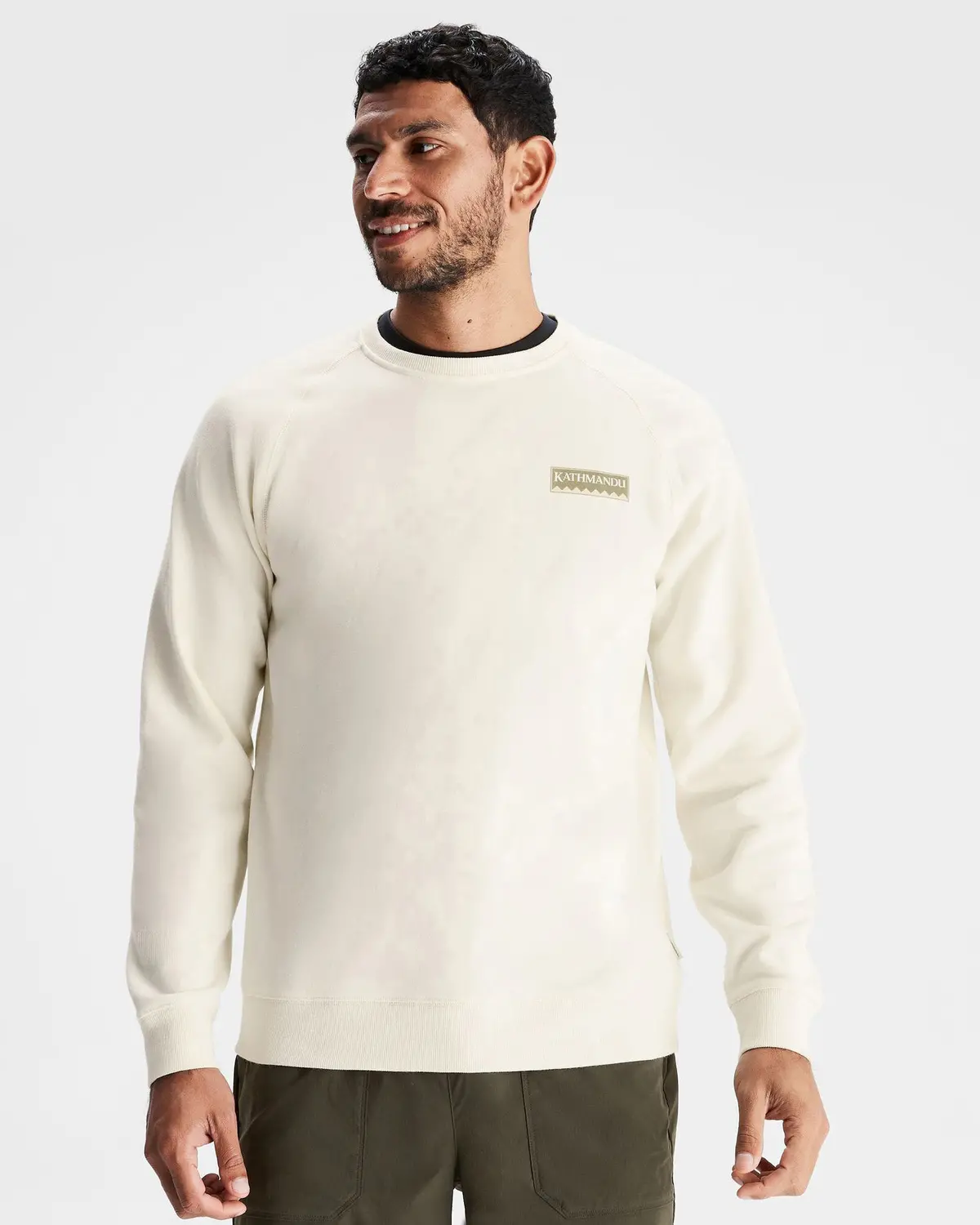 Men's Heritage Logo Lt Bb Crew Sweatshirt - Natural 1
