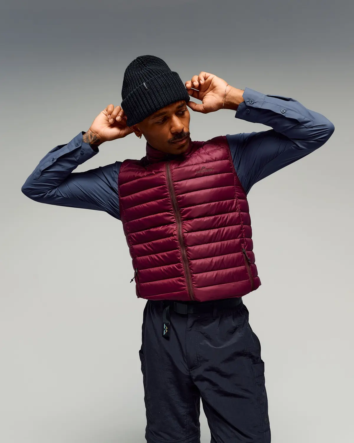 Men's Heli Down Vest V4 - Mulberry 1