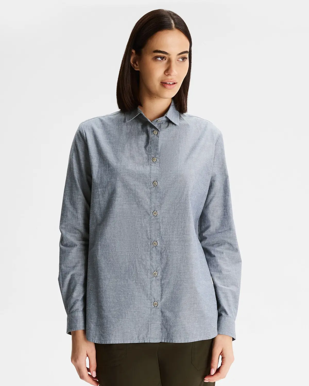Women's Flaxton Lt Long Sleeve Shirt - Chambray Blue 1
