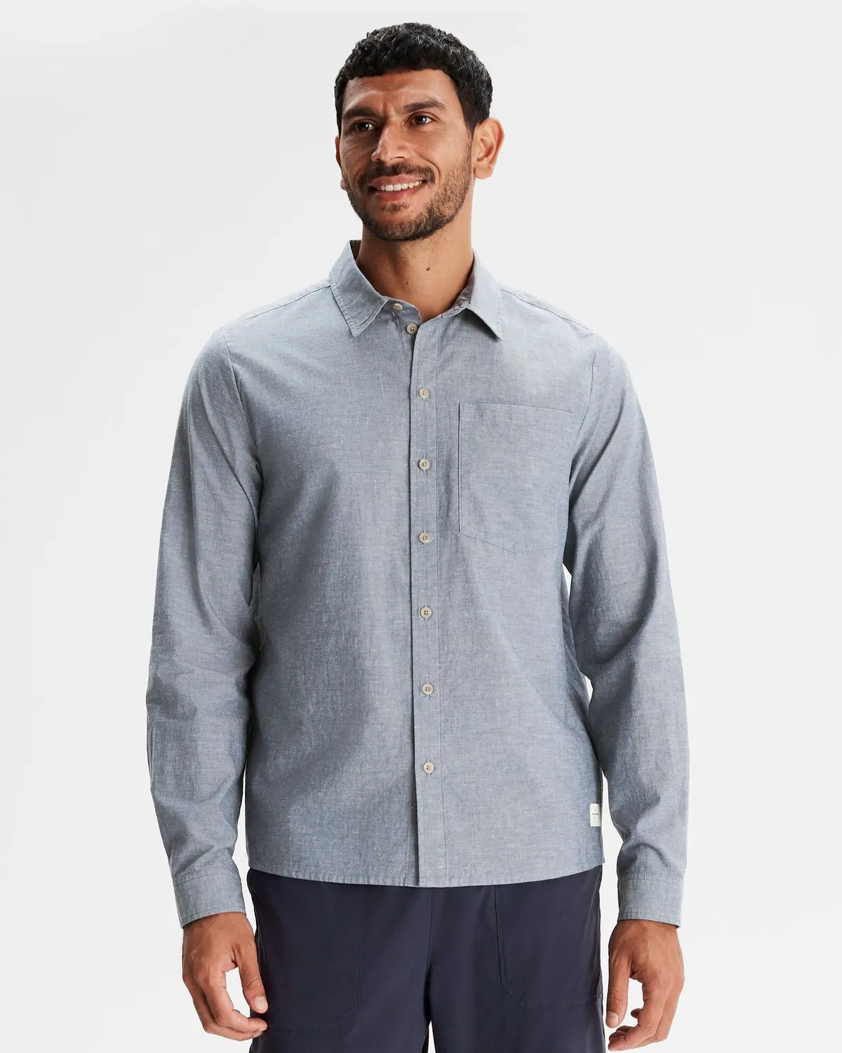Men's Flaxton Lt Long Sleeve Shirt - Chambray Blue 1