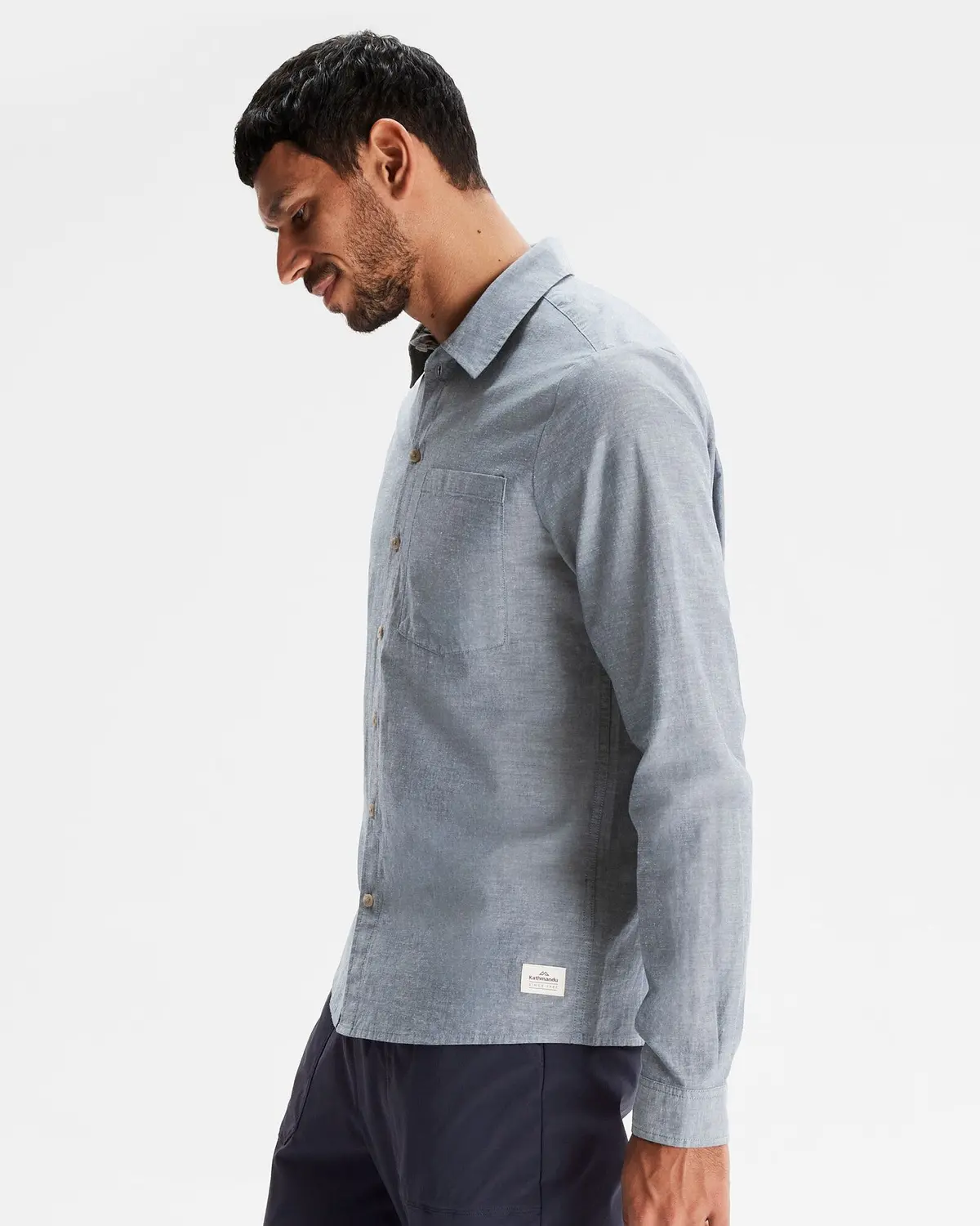 Men's Flaxton Lt Long Sleeve Shirt - Chambray Blue 3