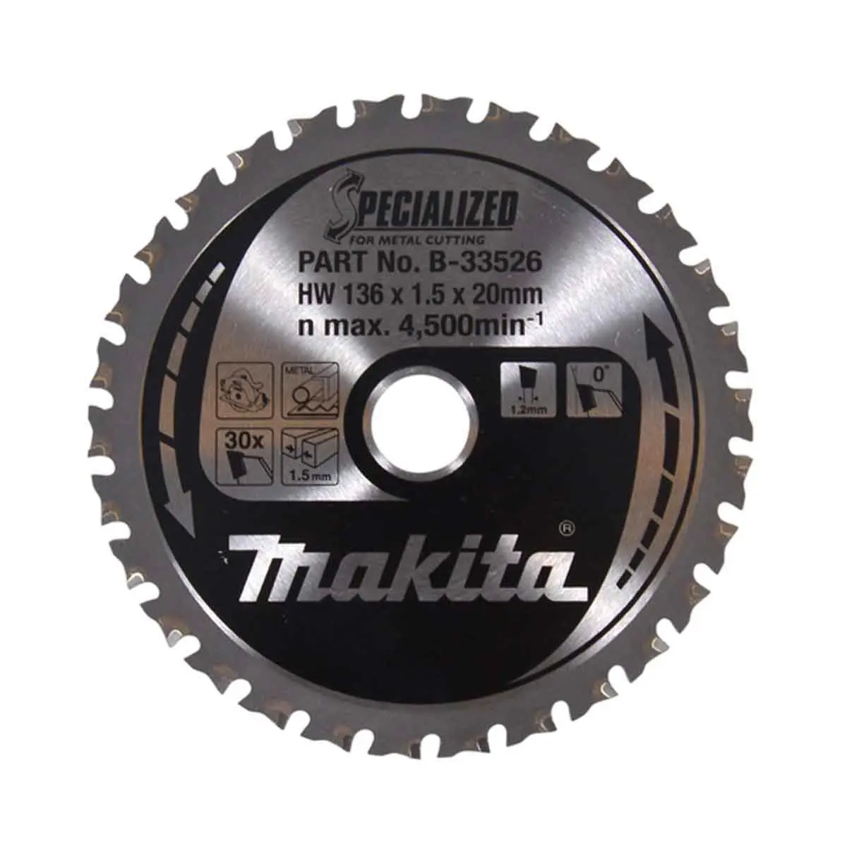 Makita 136Mm Circular Saw Blade 30T For Metal Specialized B-33526 1