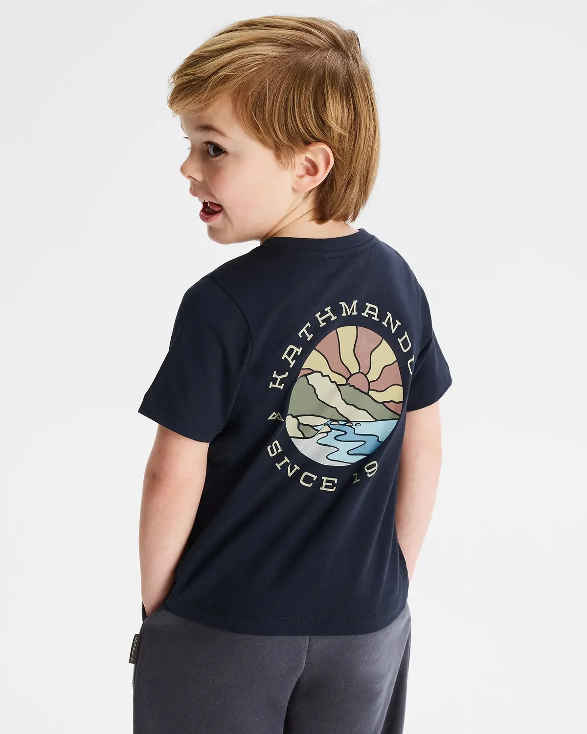 Kids' Sunburst Organic Cotton T-Shirt - Pure Navy 2