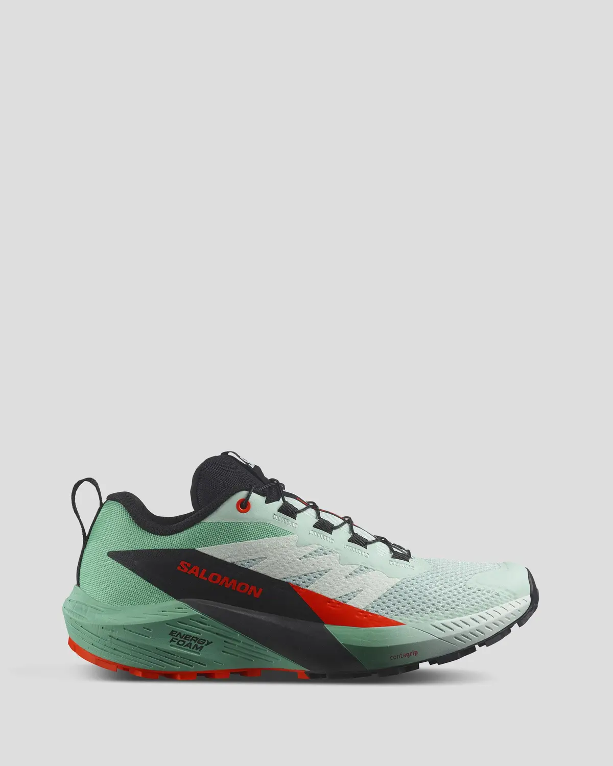 Women's Salomon Sense Ride 5 Trail Running Shoes - Black/Bay/Cherry Tomato 1
