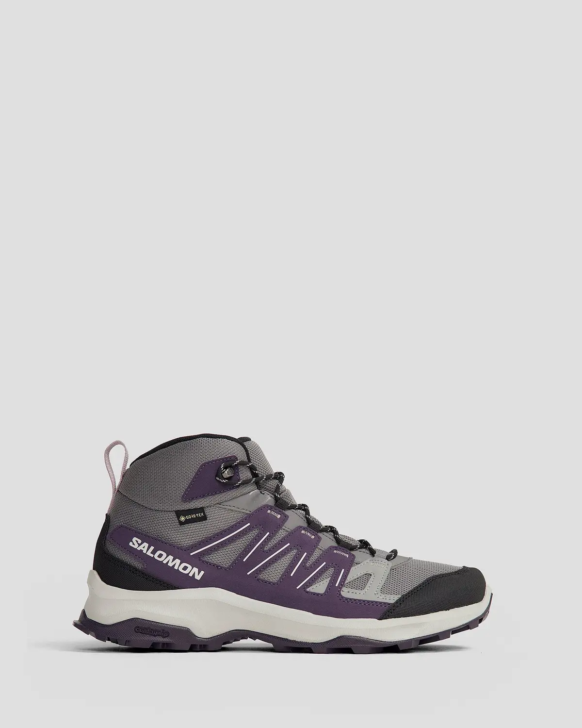 Women's Salomon Grivola Mid Waterproof Hiking Boots - Qush/Night/Quail 1