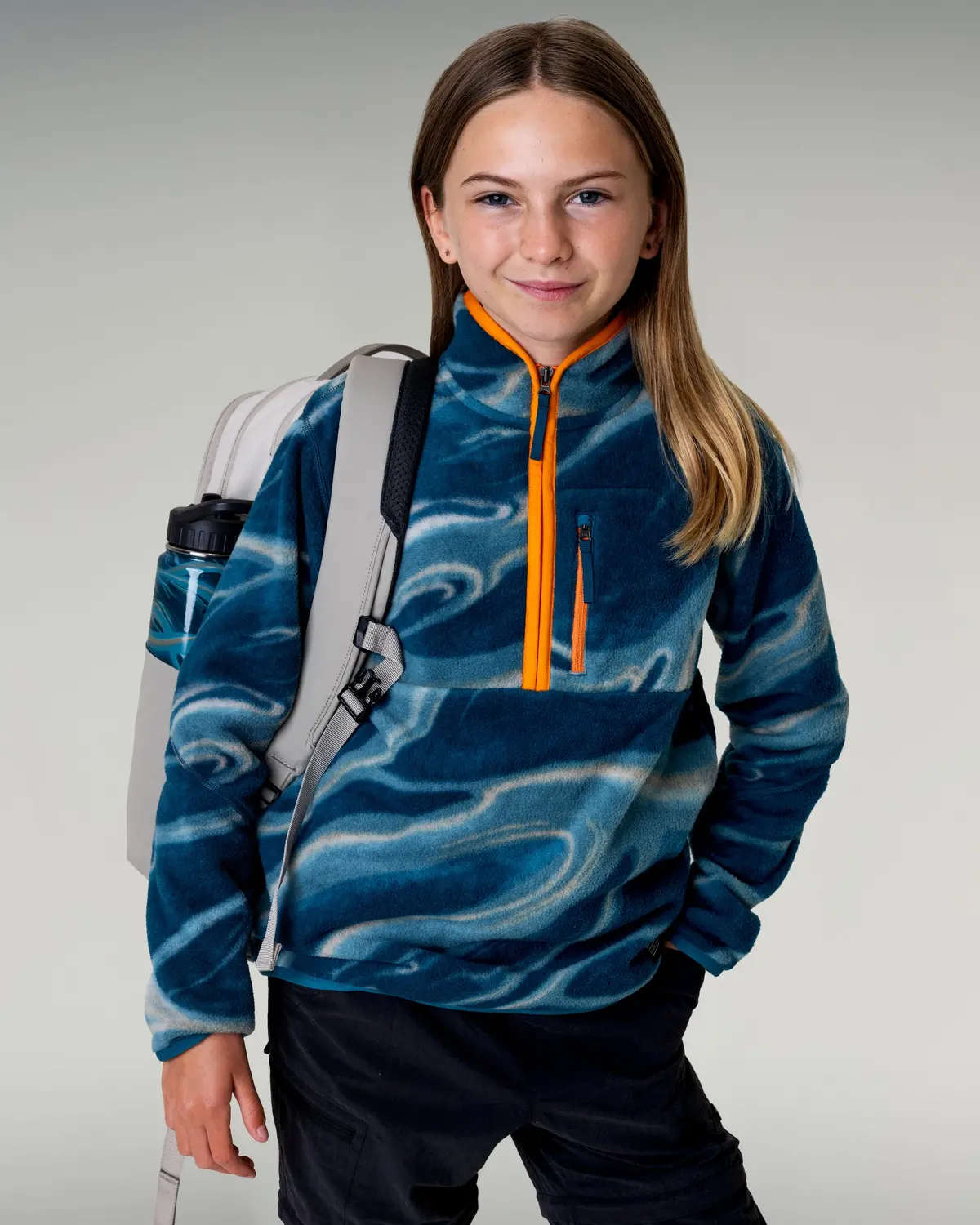 Kids Trailhead Fleece 1/4 Zip Pullover - Lagoon/Braided River 1