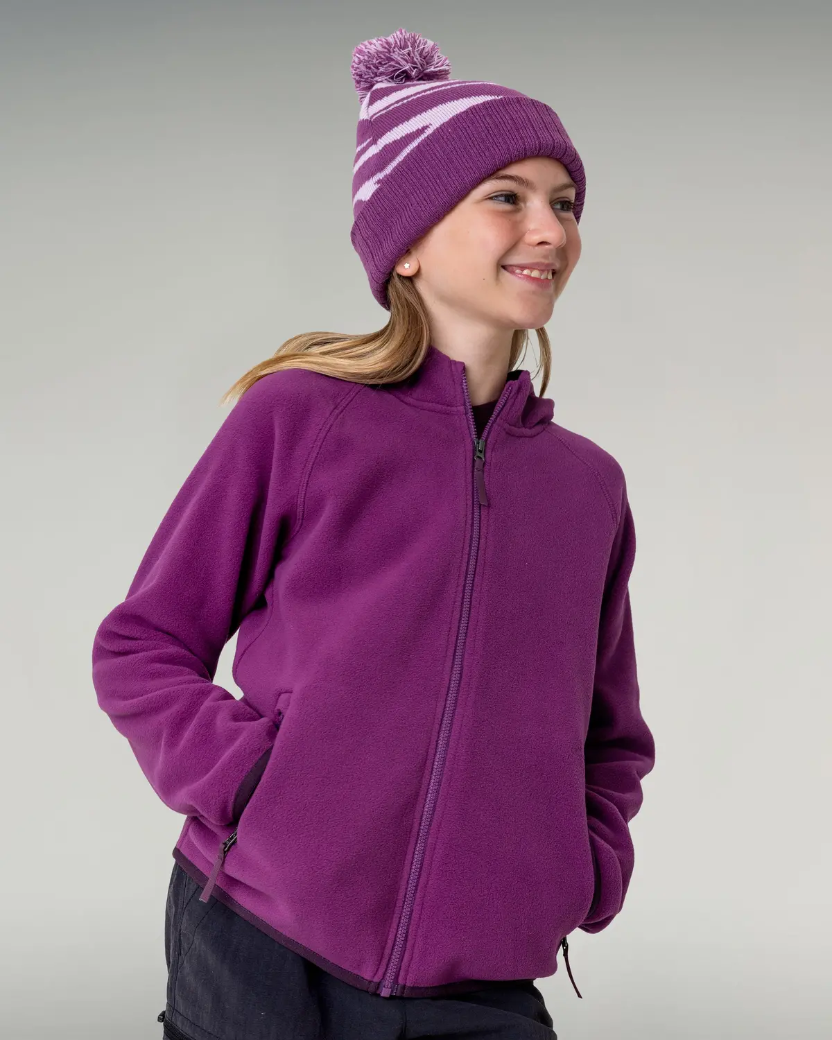 Kids Ridge 100 Primaloft Hooded Jacket - Berry 1