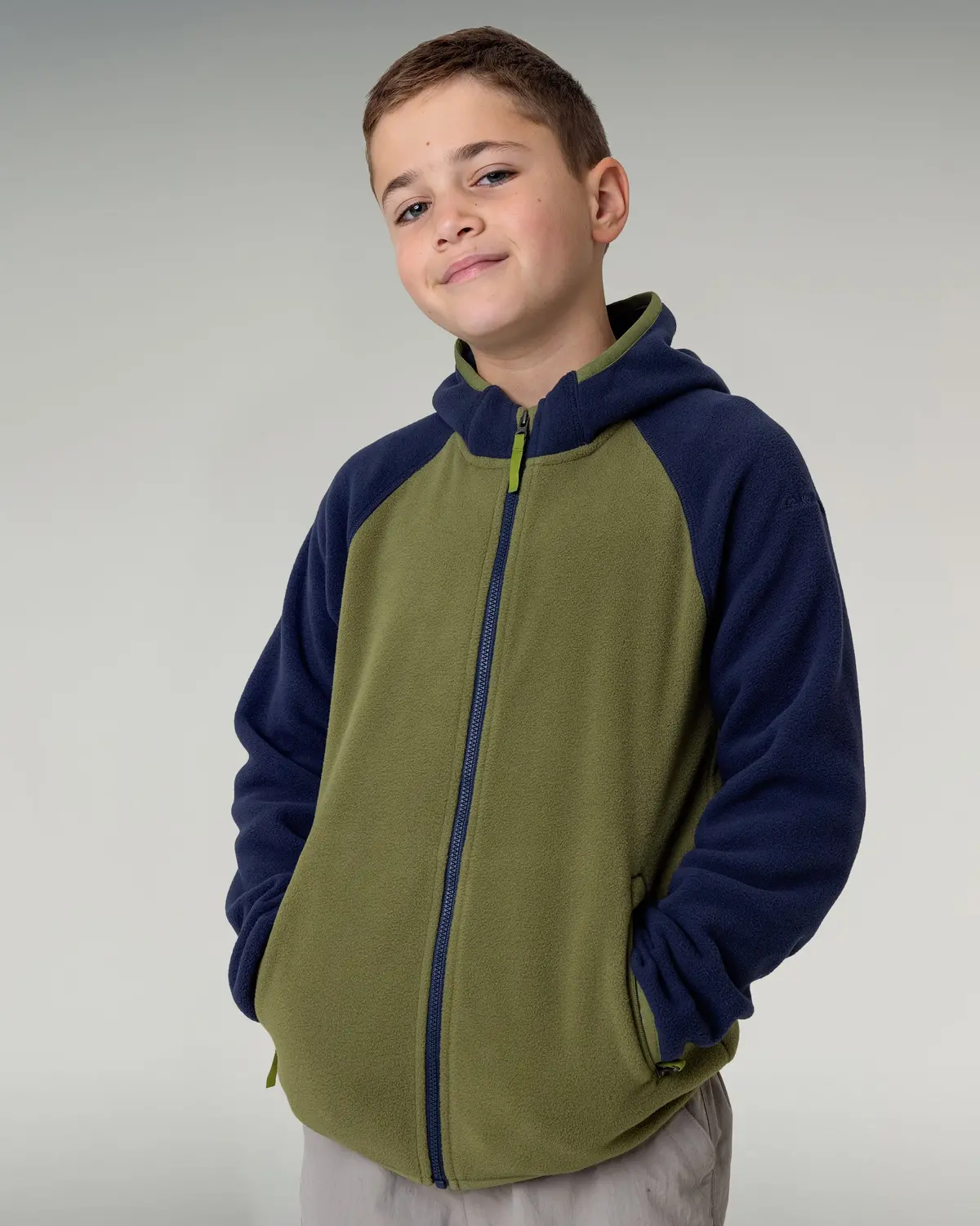 Kid's Ridge 100 Primaloft Hooded Jacket - Pure Navy/Dark Fern 1