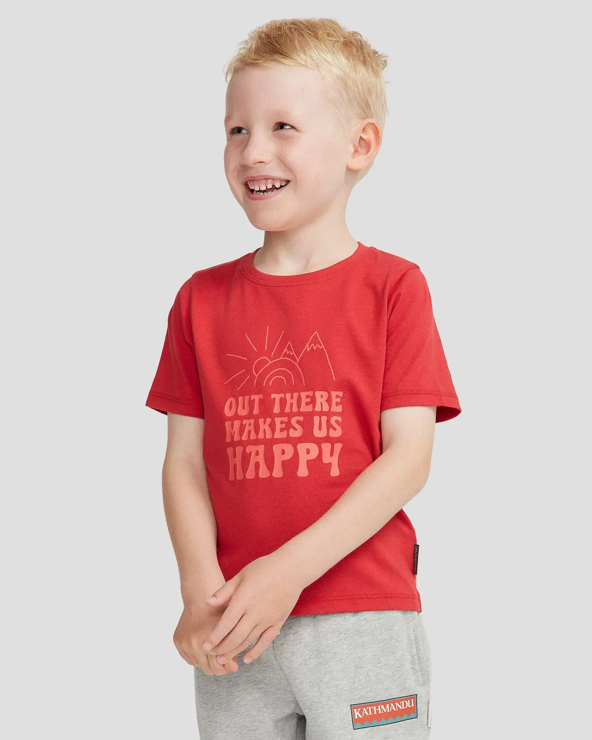 Kids' Happy Organic Cotton T-Shirt - Classic Red 3