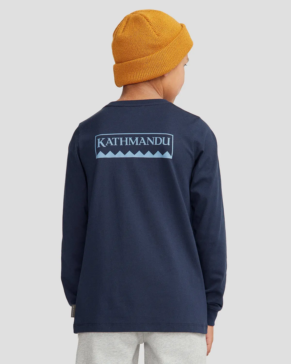 Youth Heritage Organic Cotton Long Sleeve T-Shirt - Pure Navy 3