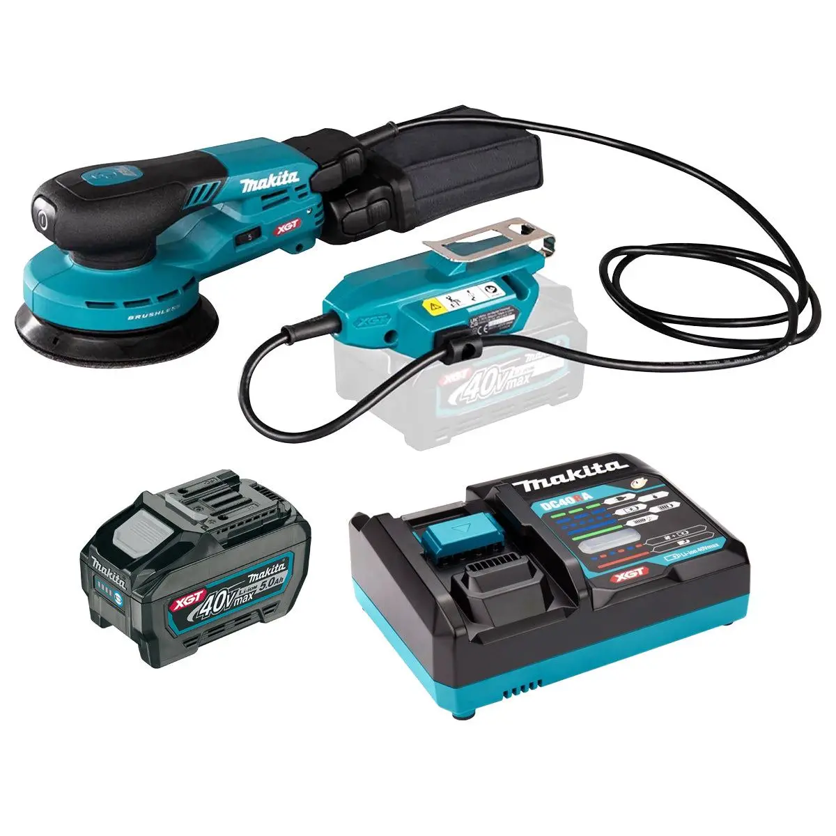 Makita Bo001cgz 40V Max Xgt 125Mm Brushless Random Orbit Sander With 1 X 5.0Ah Battery & Charger 1