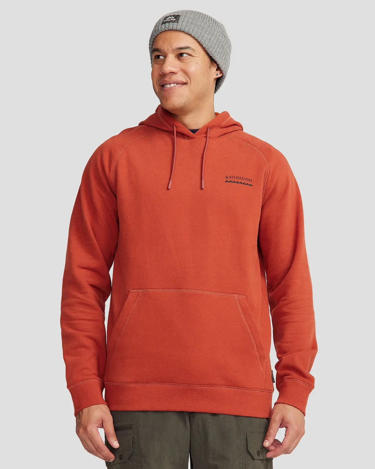 Men's Heritage Logo Brushed Hoodie - Redwood 1