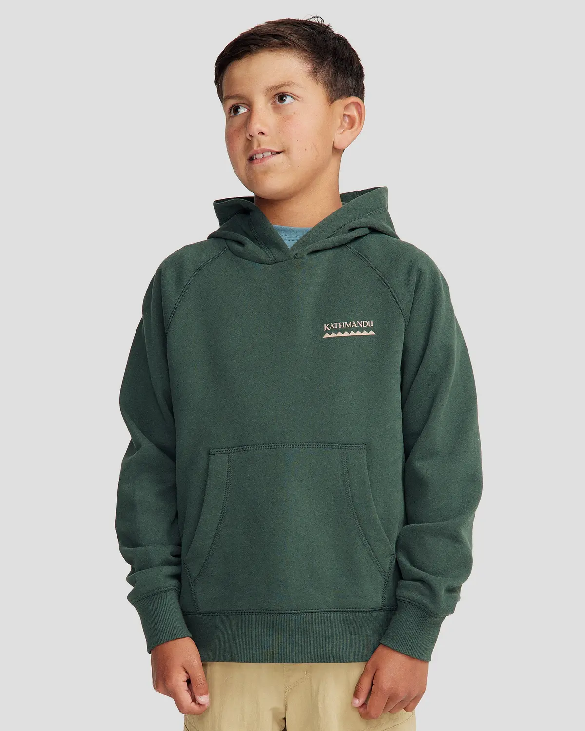 Youth Heritage Logo Brushed Hoodie - Deep Forest 1