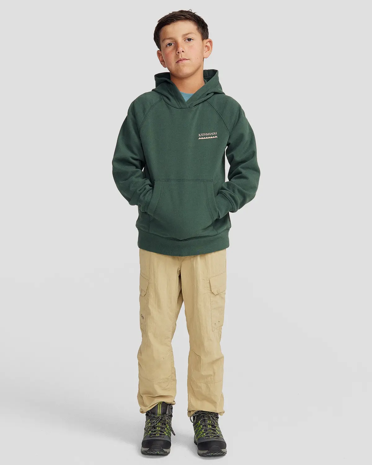 Youth Heritage Logo Brushed Hoodie - Deep Forest 2