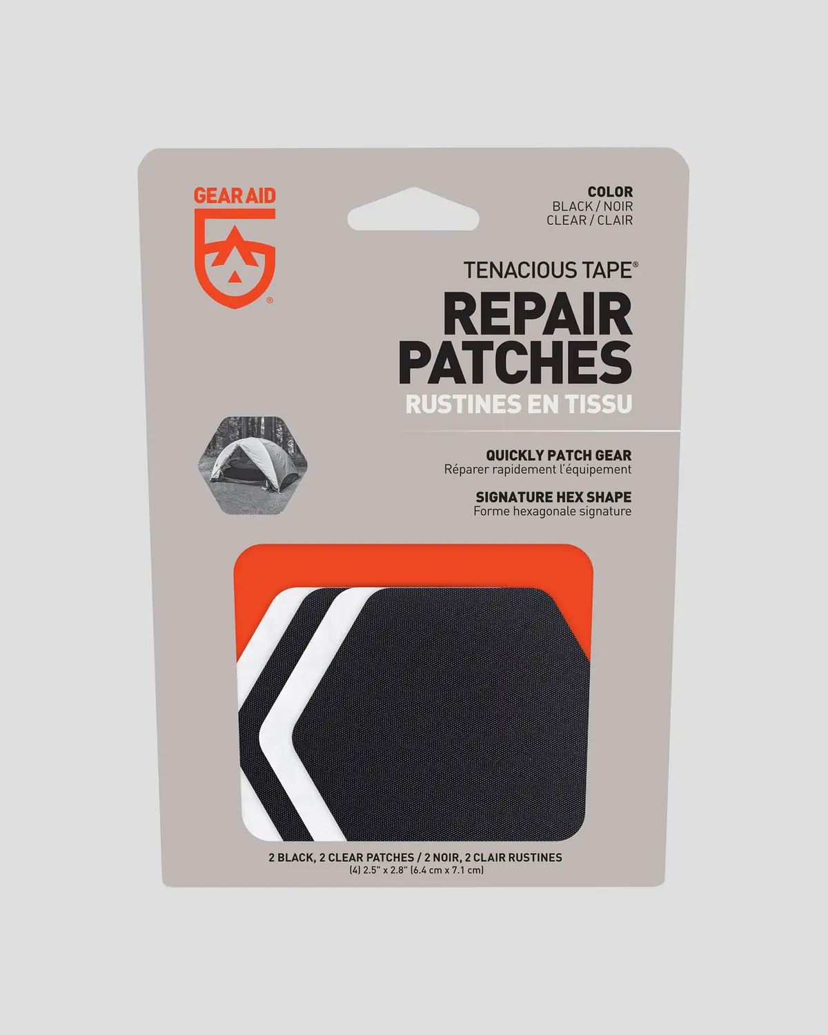 Gear Aid Tenacious Tape Hex Patches - Clear/Black 1