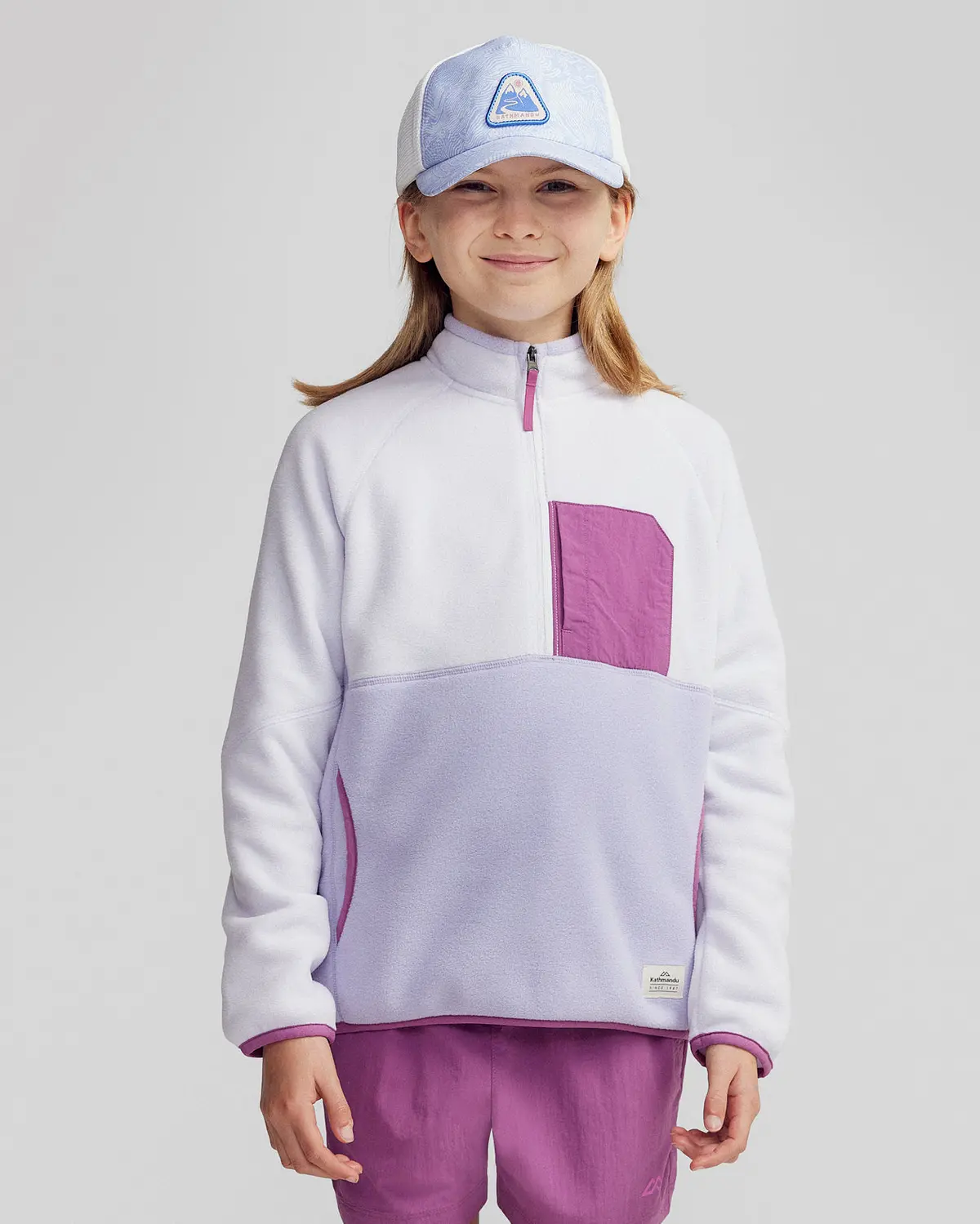 Kids’ Trailhead Fleece Lightweight Pullover - Bright Lilac 1