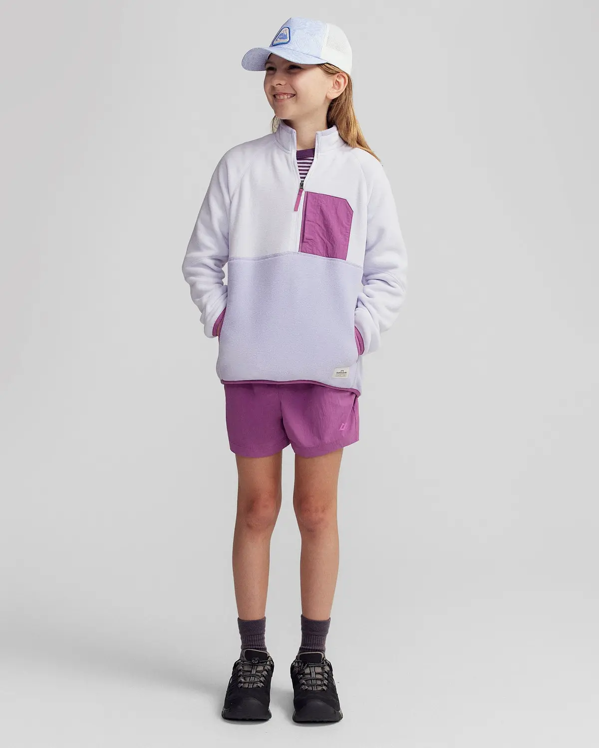 Kids’ Trailhead Fleece Lightweight Pullover - Bright Lilac 2