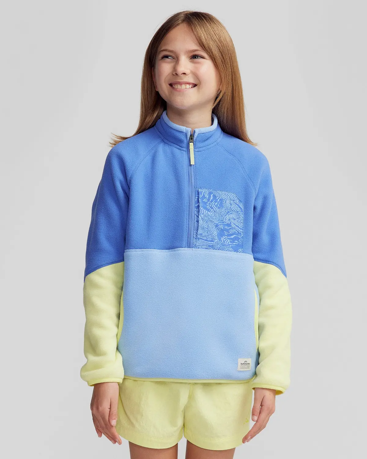 Kids’ Trailhead Fleece Lightweight Pullover - Peri/Zing 1